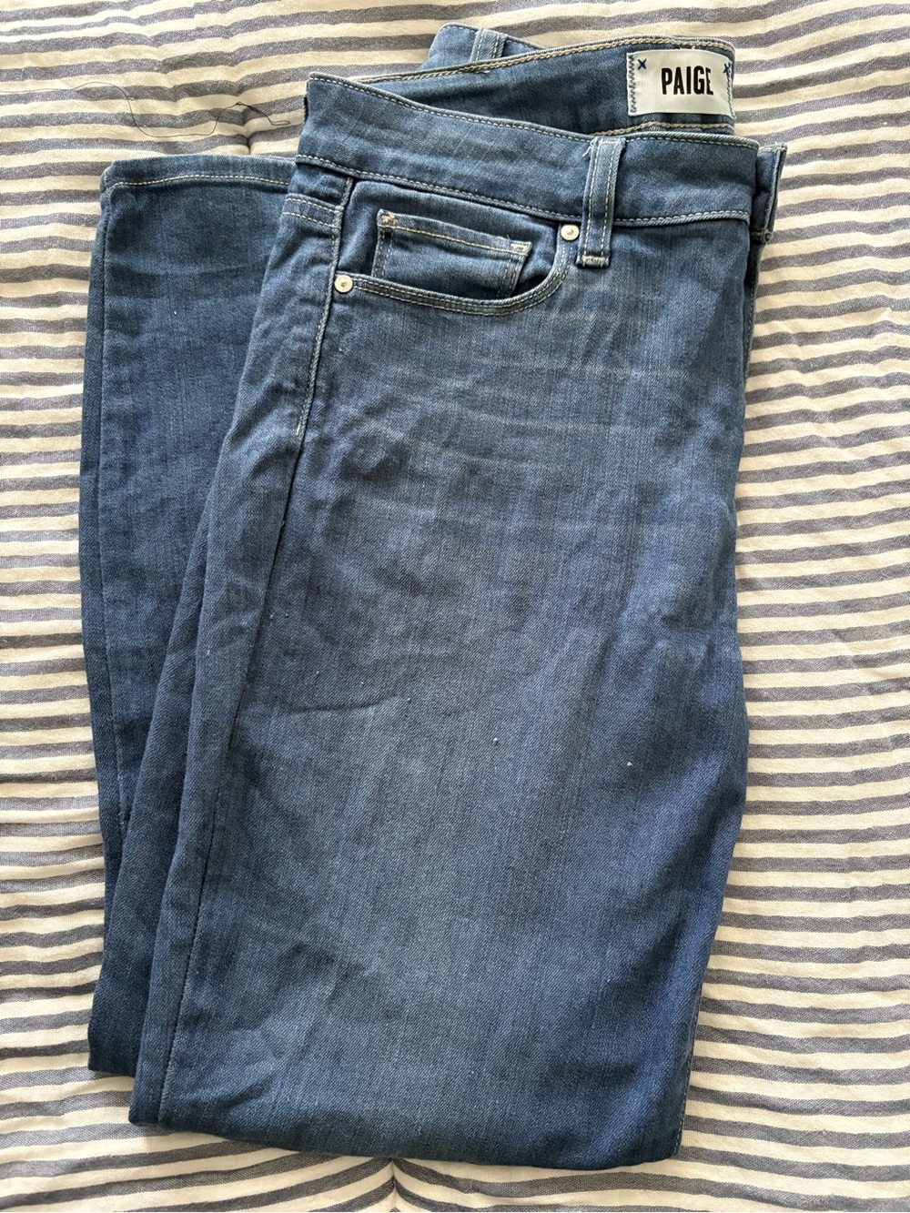 PAIGE Skinny Ankle Jeans Medium Wash "Cityscape" Mid Rise Stretch Size 27
